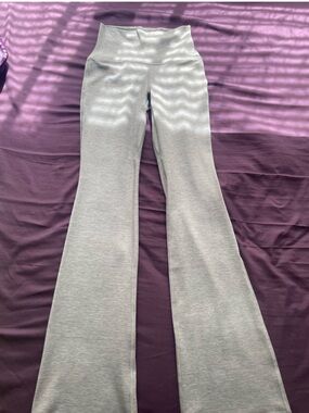 Aritzia Golden High-Waist Light Grey Flared Pants
